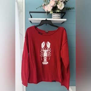Wild Fable Red Lobster Sweater Nautical Knit Crewneck - Size Medium